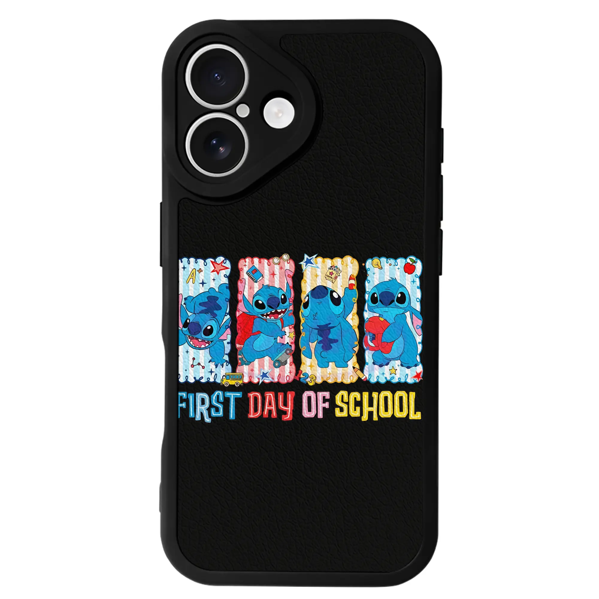 リロ＆スティッチ グッズ スティッチ - IPhone 16シリーズ対応 ・ シリコンスマホケース ・ レザー調 ・ 高精度フィット ・ 耐衝撃 ・ ワイヤレス充電対応 ・ 精密カット